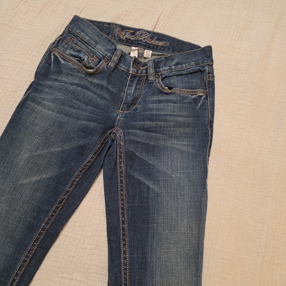 Ted Baker Women's Size 0  Jeans Blue Low Rise‎ 5 Pockets Stretch